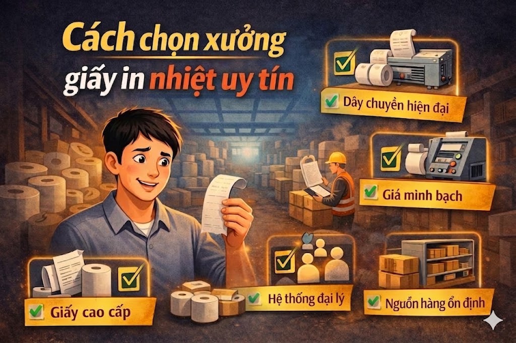 Bí quyết chọn xưởng giấy in nhiệt uy tín Tiêu chí chọn xưởng giấy in bill uy tín: chất lượng, giá cả và nguồn hàng